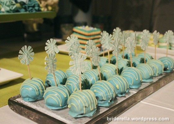 Sweet table Gorgeous tiffany blue truffles from Truffle blue green wedding