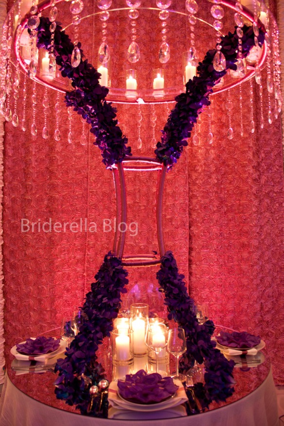 modern pink wedding Modern pink and purple table from RL Designs